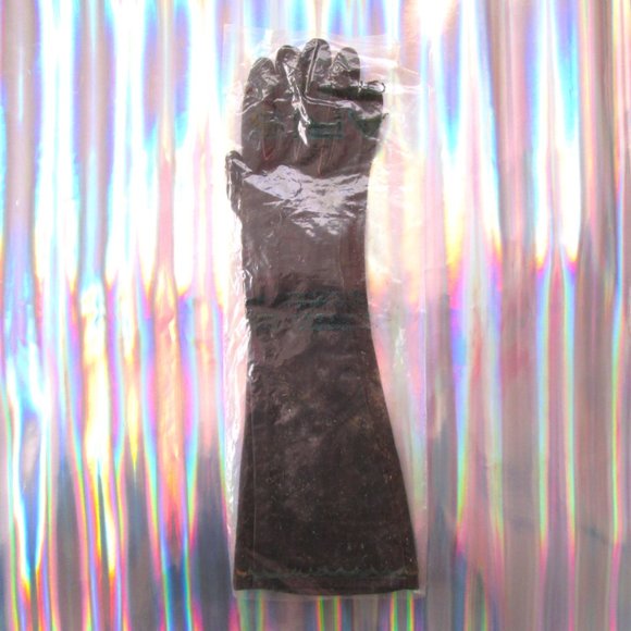 vintage brown leather opera gloves size 6 6.5 - Picture 7 of 8